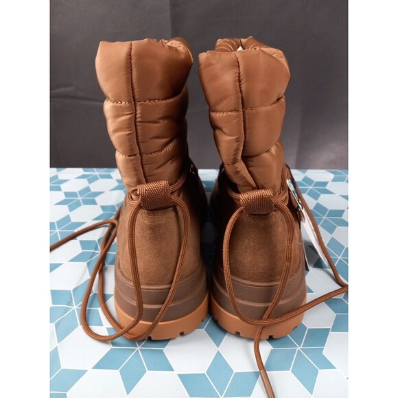 Zara Women Brown Lace Up High Ankle Winter Boots Size 8 - Picture 3 of 8